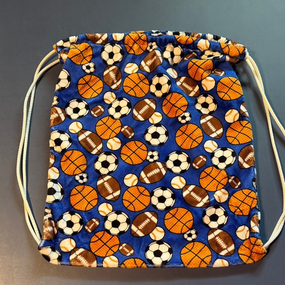 Kids Sports Drawstring Bag - Blue and Orange